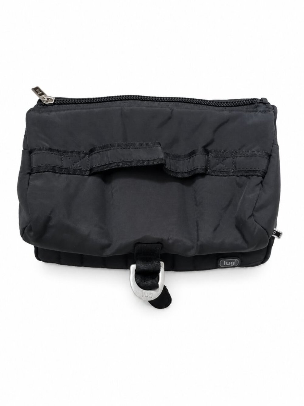 LUG Flip-Top Zipper Multi Pocket Toiletry Cosmetic Case Bag Travel Make-Up Black